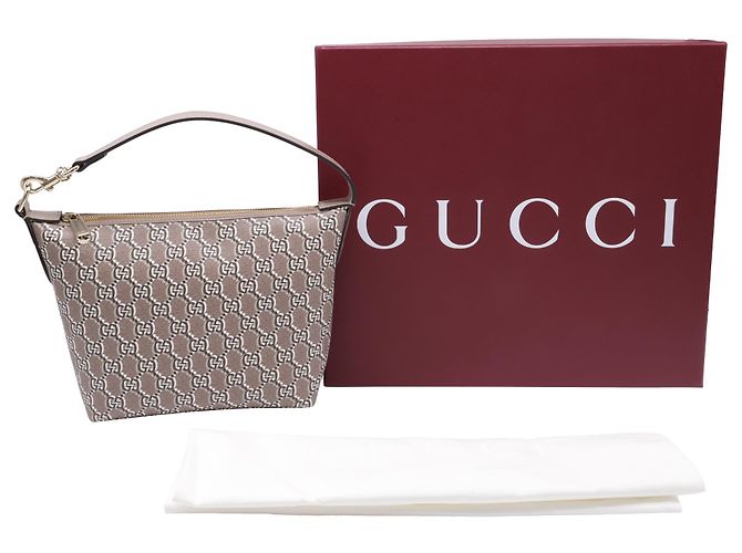 Borsa a Spalla Gucci GG Shadow Monogram Super Mini Ophidia in Pelle Beige Multicolore - vista 5