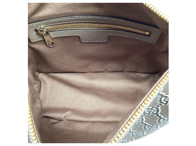 Borsa a Spalla Gucci GG Shadow Monogram Super Mini Ophidia in Pelle Beige Multicolore - vista 9