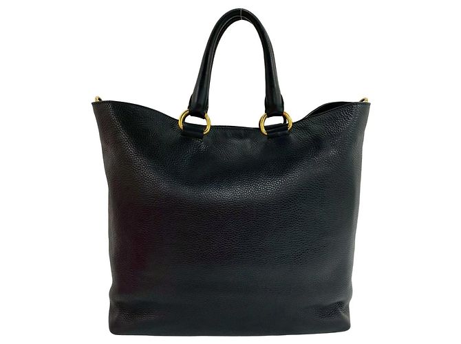 Borsa in pelle con logo Prada e hardware 2 in 1 Nero - vista 3