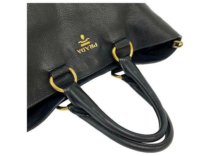 Borsa in pelle con logo Prada e hardware 2 in 1 Nero - vista 4