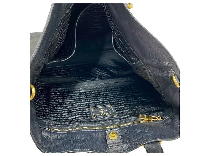 Borsa in pelle con logo Prada e hardware 2 in 1 Nero - vista 9