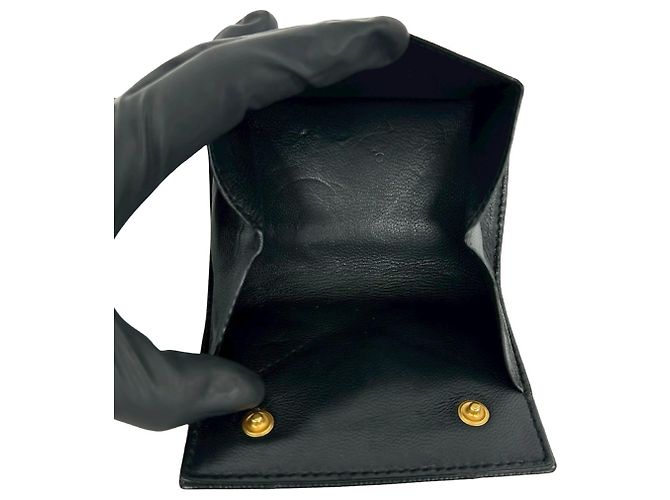 Yves Saint Laurent Leder Dreifach-Brieftasche Schwarz - Ansicht 10