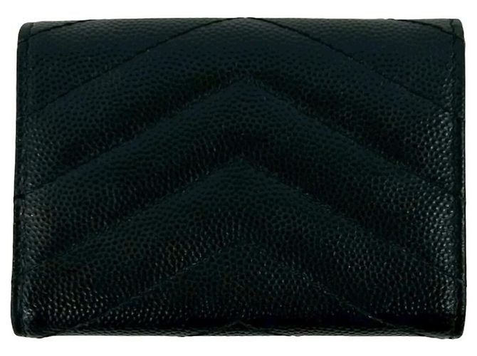 Yves Saint Laurent Leder Dreifach-Brieftasche Schwarz - Ansicht 2