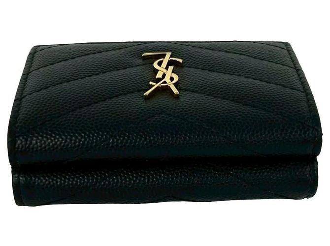 Yves Saint Laurent Leder Dreifach-Brieftasche Schwarz - Ansicht 3