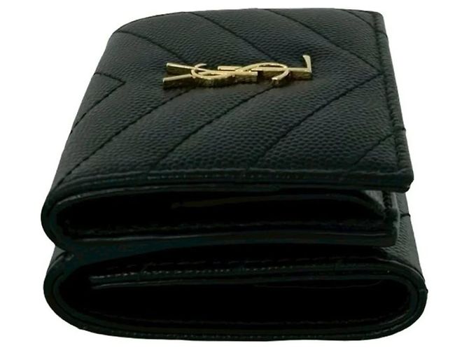 Yves Saint Laurent Leder Dreifach-Brieftasche Schwarz - Ansicht 4