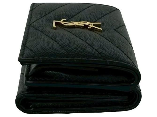 Yves Saint Laurent Leder Dreifach-Brieftasche Schwarz - Ansicht 5