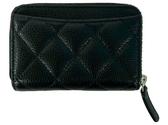Monedero de piel de ternera granulada negra Chanel Negro - vista 2