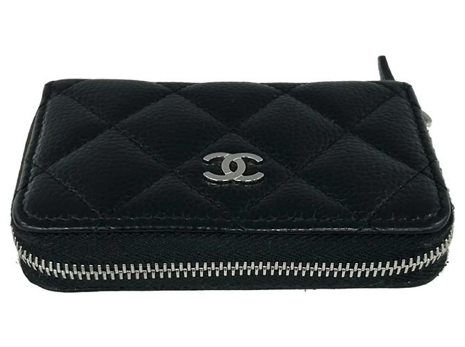 Monedero de piel de ternera granulada negra Chanel Negro - vista 3