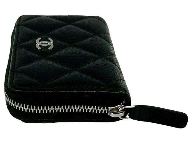 Monedero de piel de ternera granulada negra Chanel Negro - vista 4