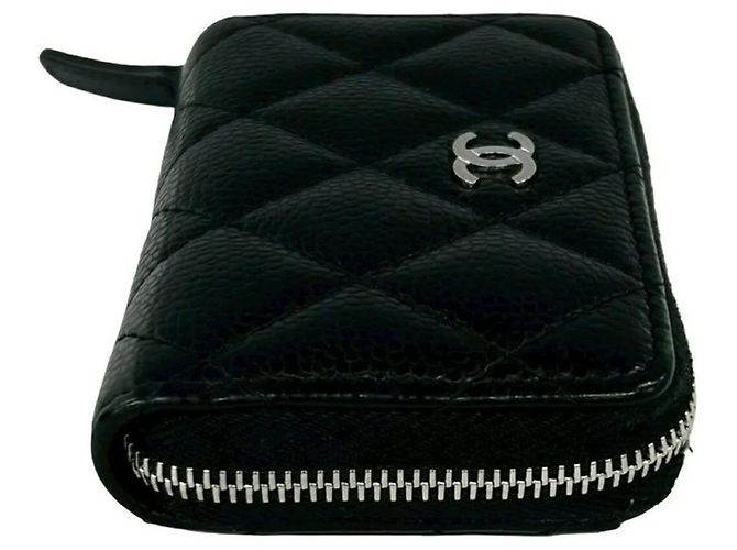 Monedero de piel de ternera granulada negra Chanel Negro - vista 5