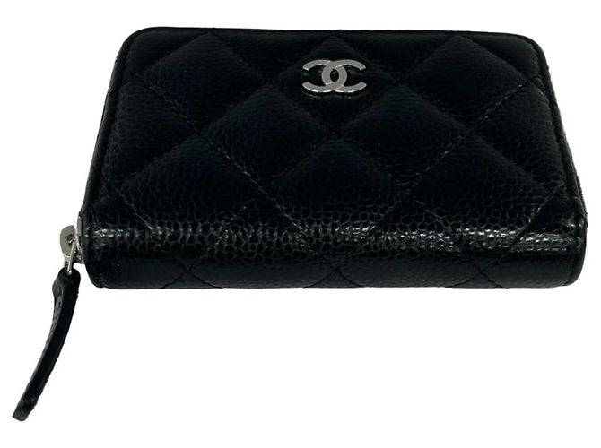 Monedero de piel de ternera granulada negra Chanel Negro - vista 6