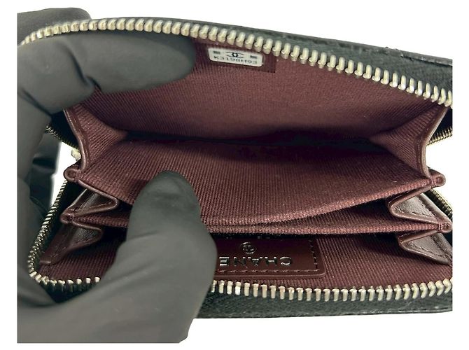 Monedero de piel de ternera granulada negra Chanel Negro - vista 8