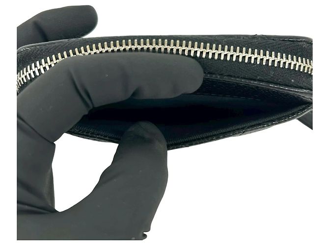 Monedero de piel de ternera granulada negra Chanel Negro - vista 9