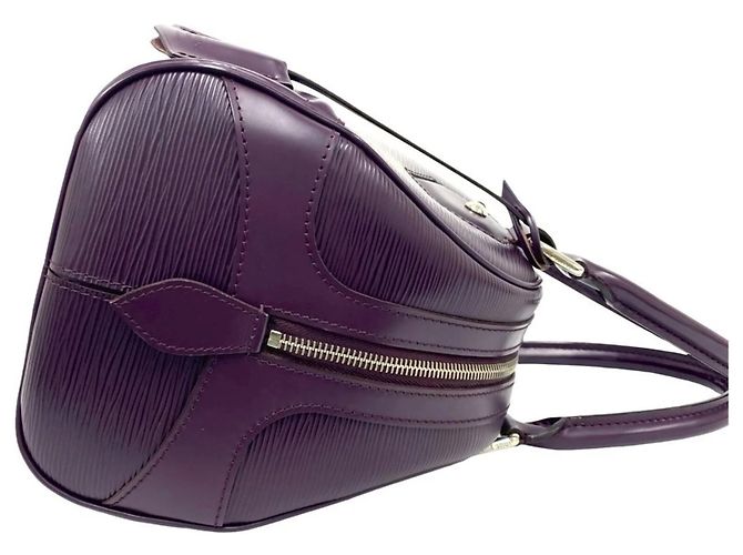 Borsa a mano Bowling Montaigne PM in pelle Epi Louis Vuitton Porpora - vista 6