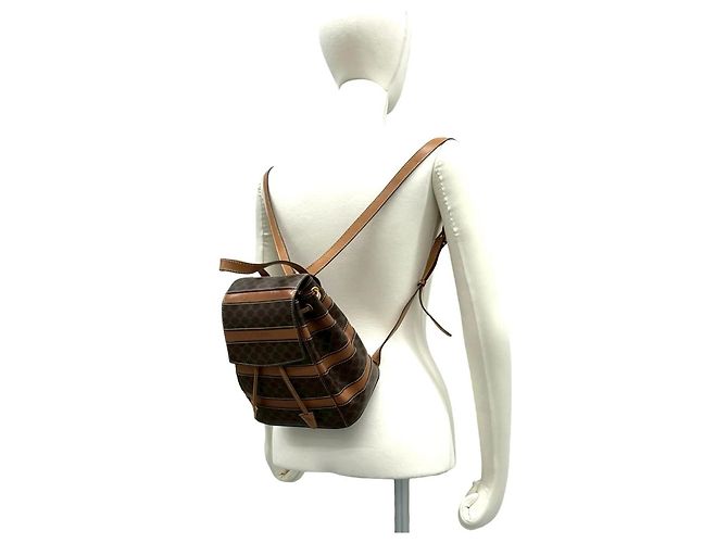 Céline Mini-Rucksack aus Leder Celine Vintage Macadam Blazon Triomphe Pattern Braun - Ansicht 2