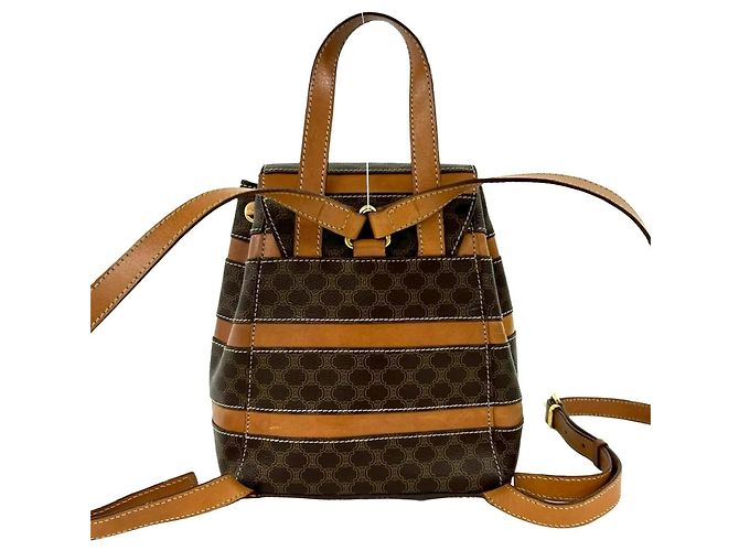 Céline Mini-Rucksack aus Leder Celine Vintage Macadam Blazon Triomphe Pattern Braun - Ansicht 3