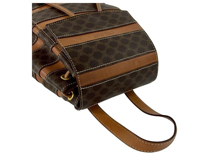 Céline Mini-Rucksack aus Leder Celine Vintage Macadam Blazon Triomphe Pattern Braun - Ansicht 4