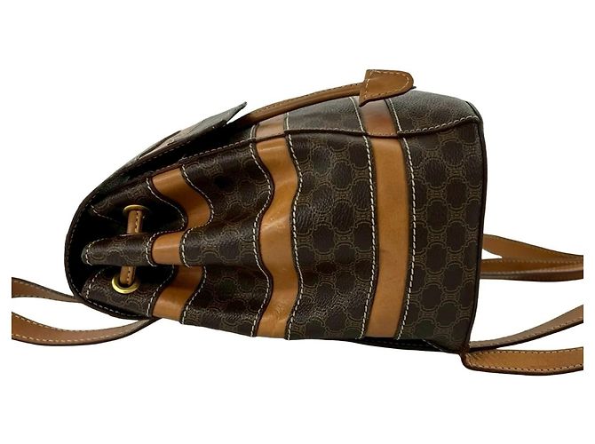 Céline Mini-Rucksack aus Leder Celine Vintage Macadam Blazon Triomphe Pattern Braun - Ansicht 5