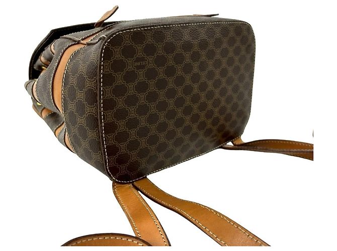 Céline Mini-Rucksack aus Leder Celine Vintage Macadam Blazon Triomphe Pattern Braun - Ansicht 7