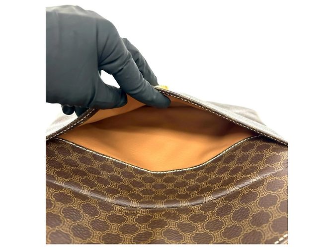 Céline Sac à épaule Celine Vintage Macadam Blazon Triomphe Pattern Marron - vue 10