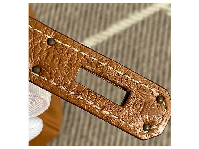 Borsa Hermès Kelly 32 in pelle Togo marrone dorato - vista 10