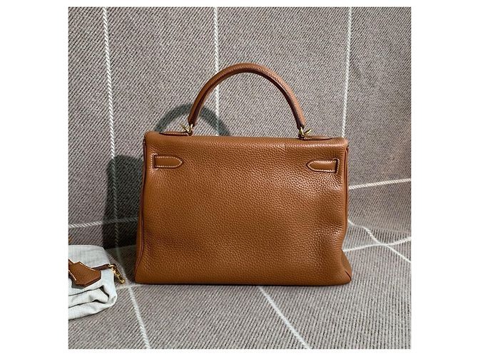 Borsa Hermès Kelly 32 in pelle Togo marrone dorato - vista 3