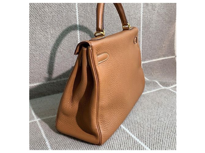 Borsa Hermès Kelly 32 in pelle Togo marrone dorato - vista 5