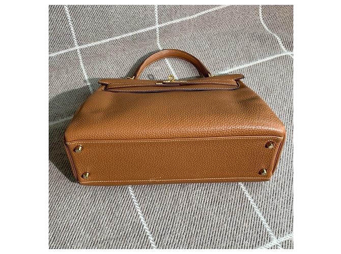 Borsa Hermès Kelly 32 in pelle Togo marrone dorato - vista 7
