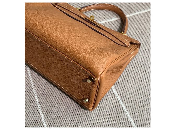 Borsa Hermès Kelly 32 in pelle Togo marrone dorato - vista 8