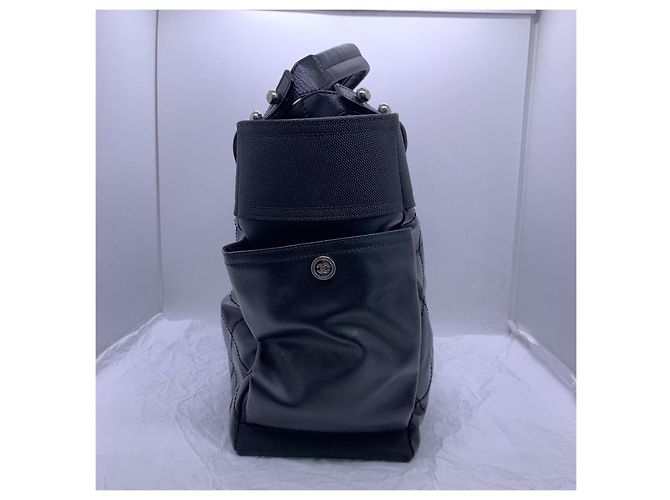 Sac Tote Chanel Noir en Tissu - vue 2