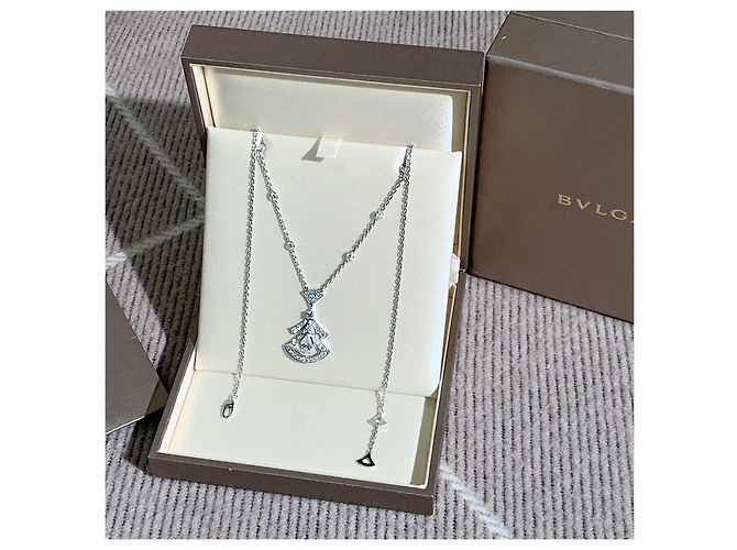 Collana Bulgari DIVAS DREAM in platino e diamanti Argento - vista 8
