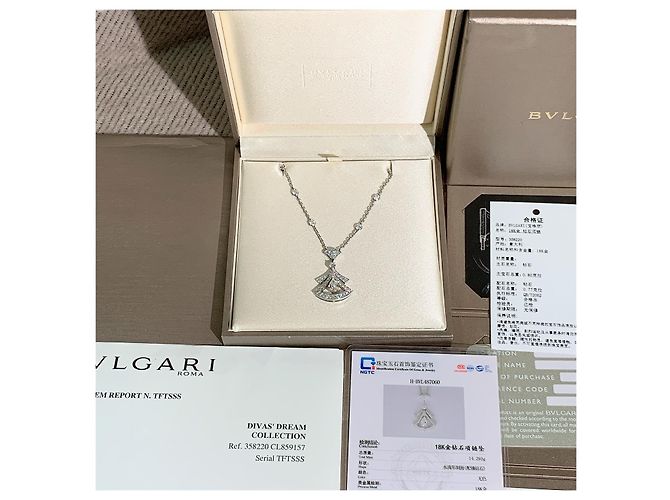 Collana Bulgari DIVAS DREAM in platino e diamanti Argento - vista 9