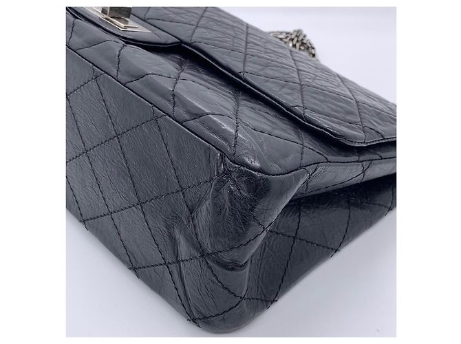 Borsa a catena Chanel 2.55 grande in pelle nera Nero - vista 4