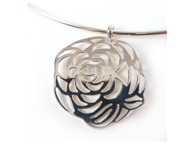 Collana Choker Logo Camelia 925 di Chanel Argento - vista 5