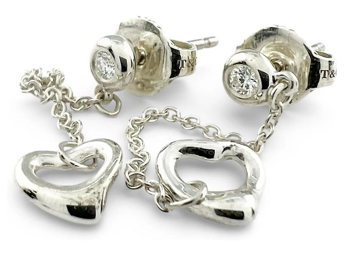 Tiffany & Co. Open Heart Diamant Ohrringe Silber - Ansicht 5