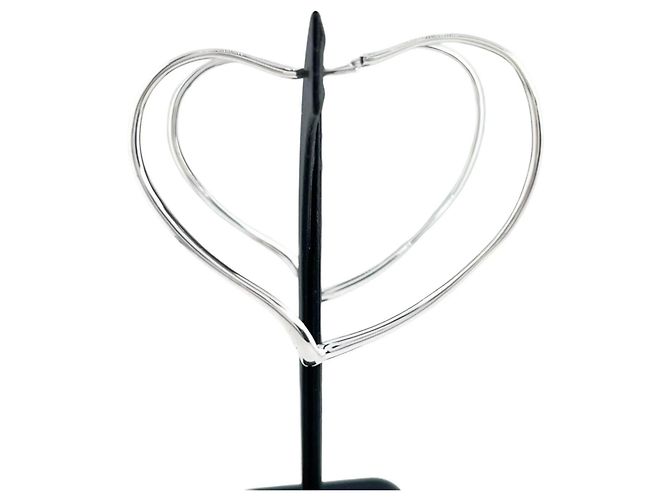 Orecchini a cerchio grandi Open Heart di Elsa Peretti di Tiffany & Co. Argento - vista 3