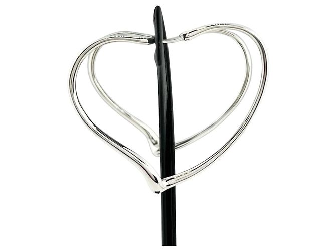 Orecchini a cerchio Open Heart di Elsa Peretti di Tiffany & Co. Argento - vista 3