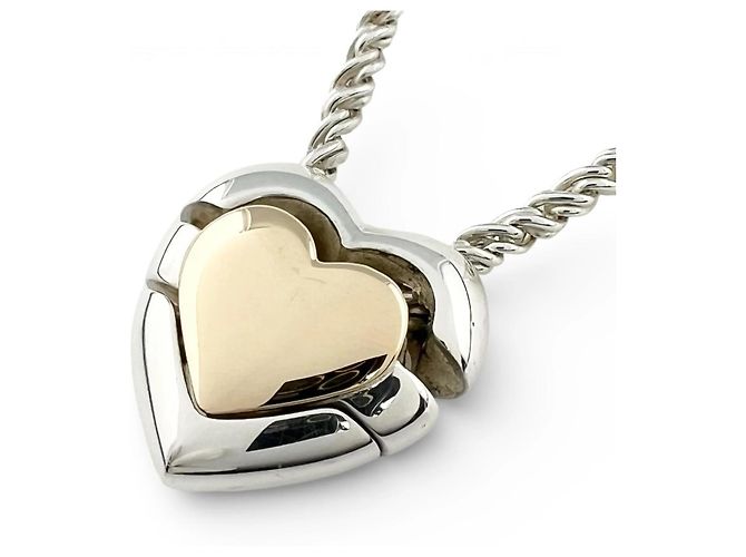 Tiffany & Co Collana Puzzle Doppio Cuore Vintage Tiffany Argento D'oro - vista 3