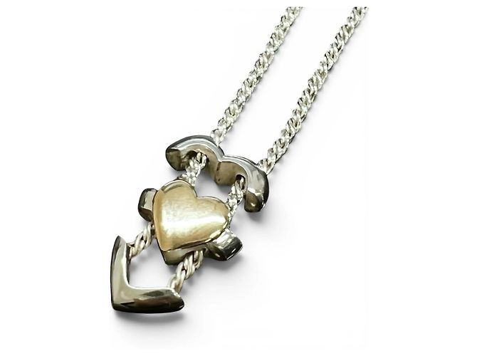 Tiffany & Co Collana Puzzle Doppio Cuore Vintage Tiffany Argento D'oro - vista 5