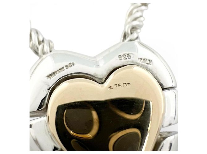 Tiffany & Co Collana Puzzle Doppio Cuore Vintage Tiffany Argento D'oro - vista 8
