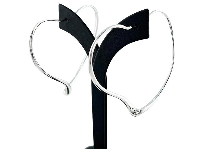 Orecchini a cerchio Open Heart di Elsa Peretti di Tiffany & Co. Argento - vista 3