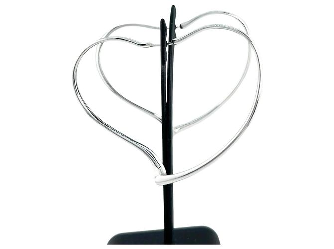 Orecchini a cerchio Open Heart di Elsa Peretti di Tiffany & Co. Argento - vista 4