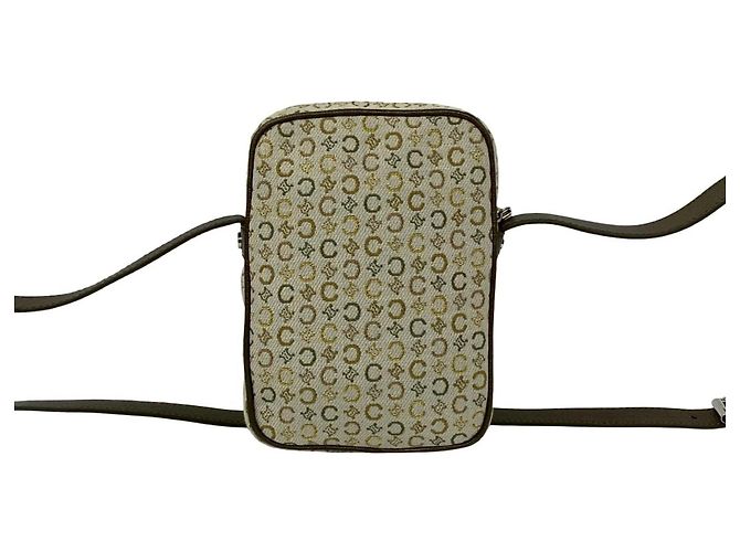Céline Celine C Macadam Logo Hardware Mini Shoulder Bag Brown White Golden Khaki Yellow - view 3