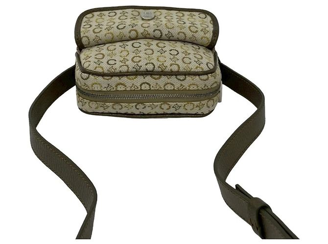 Céline Celine C Macadam Logo Hardware Mini Shoulder Bag Brown White Golden Khaki Yellow - view 4