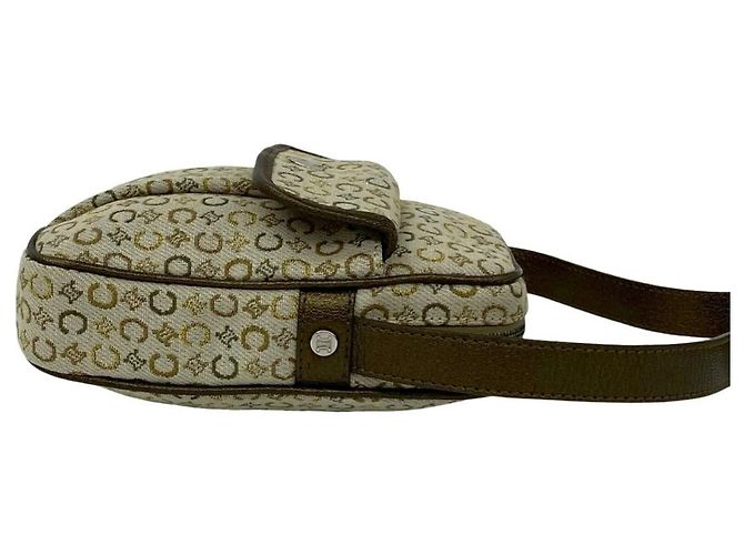Céline Celine C Macadam Logo Hardware Mini Shoulder Bag Brown White Golden Khaki Yellow - view 6