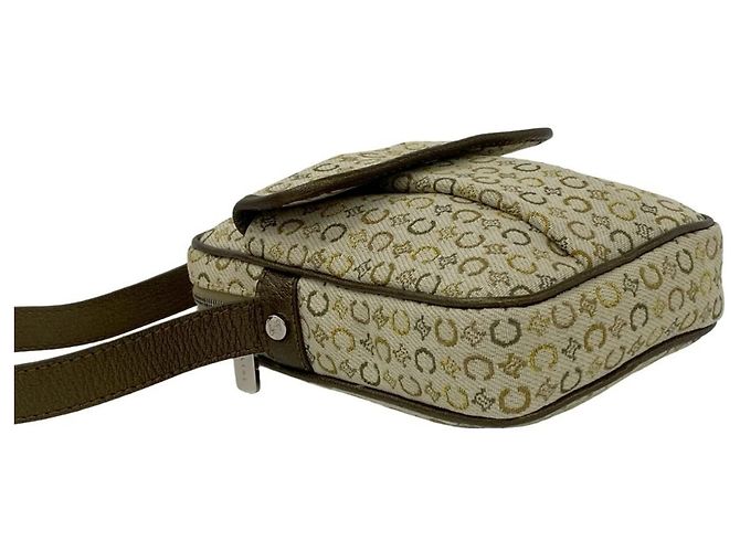 Céline Celine C Macadam Logo Hardware Mini Shoulder Bag Brown White Golden Khaki Yellow - view 7