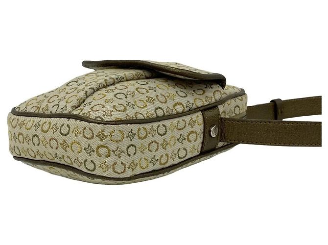 Céline Celine C Macadam Logo Hardware Mini Shoulder Bag Brown White Golden Khaki Yellow - view 8