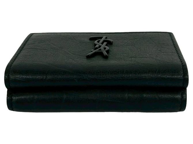 Cartera Mini Tri-fold de Cuero Negro Saint Laurent - vista 3