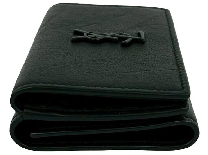 Cartera Mini Tri-fold de Cuero Negro Saint Laurent - vista 5