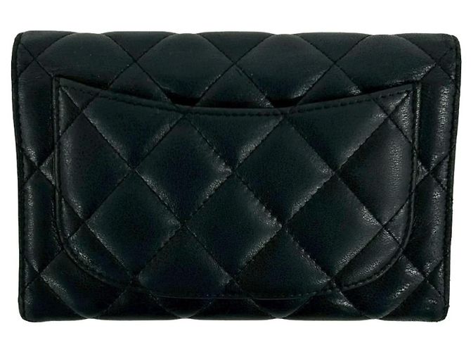 Billetera bifold de cuero de cordero matelassé Coco Mark de Chanel Negro - vista 2